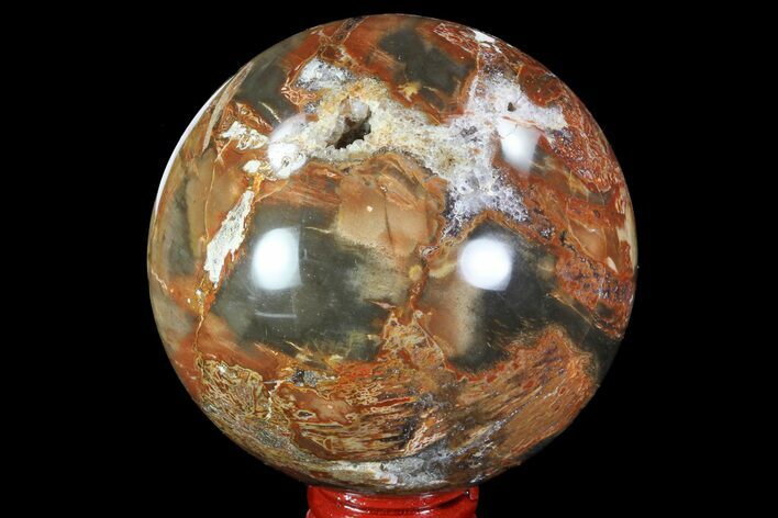 Colorful Petrified Wood Sphere - Madagascar #82744